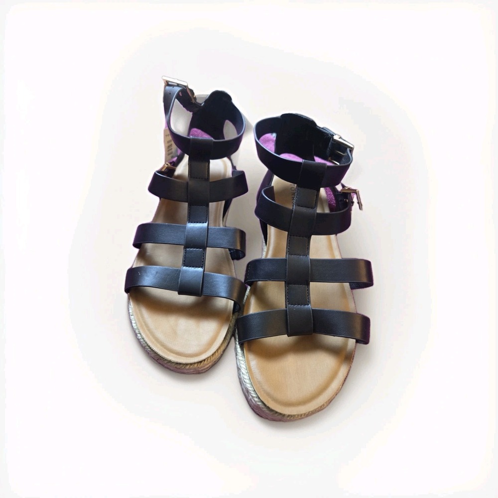 NWT Torrid Black and Tan Espadrille Platform Sandals